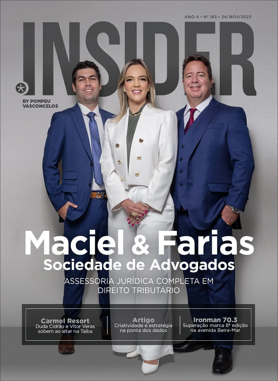 Capa da Revista Insider, edição 183, com os sócios da Maciel & Farias